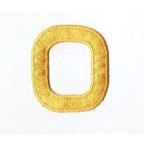 Letra e Número Amarelos 1-7/8" com Patch Termocolante, Bordado (Letra O)