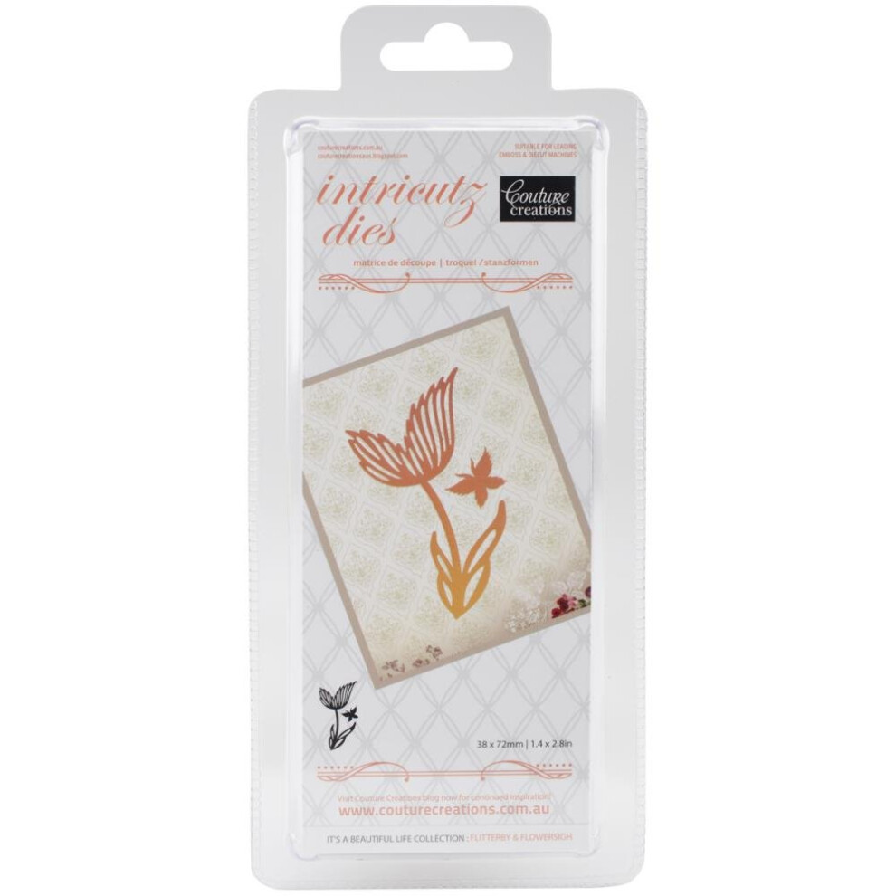 Troqueles Intricutz Flitterby & Flowersigh De Couture Creations, 7 X 3,9 X 0,1 Cm, Multicolor-image