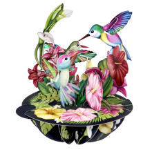 SANTORO Pirouette 3D Pop Up Greeting Card - Hummingbirds - For Her Mom Wife Sister Daughter Birthday Bird Lovers | Thank You Cards For Tea