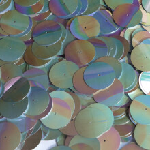 Sequin Silver Metallic Iris Rainbow Iridescent Round 20mm Center Hole Paillettes Made in USA