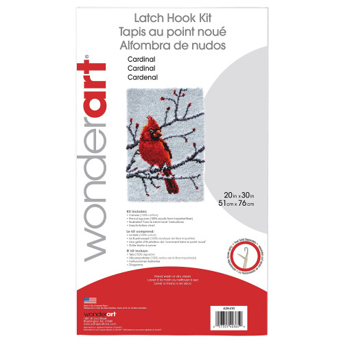 Sada h   kov Wonderart Classics Cardinal Latch Hook 20"""" x 30"""" 2