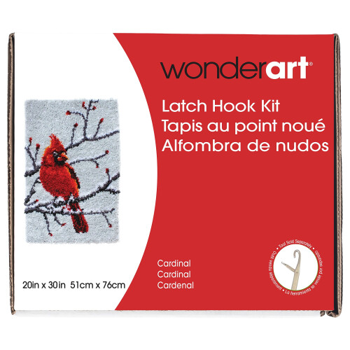 Sada h   kov Wonderart Classics Cardinal Latch Hook 20"""" x 30""""