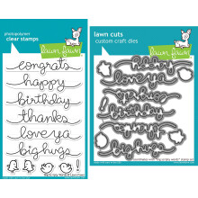 Lawn Fawn Big Scripty Words Stamp and Die Set - Balcek dvou poloek