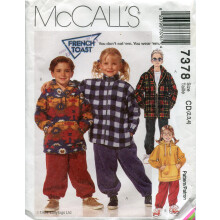 McCall's Pattern 7378 French Toast - Giacca e pantaloni a coste per bambini e bambine, taglia CD (2-3-4)