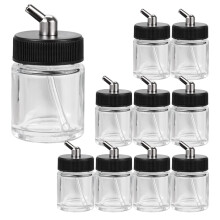 OPHIR Doos met 10 glazen 22CC enkelwerkende airbrushflessen voor airbrushes