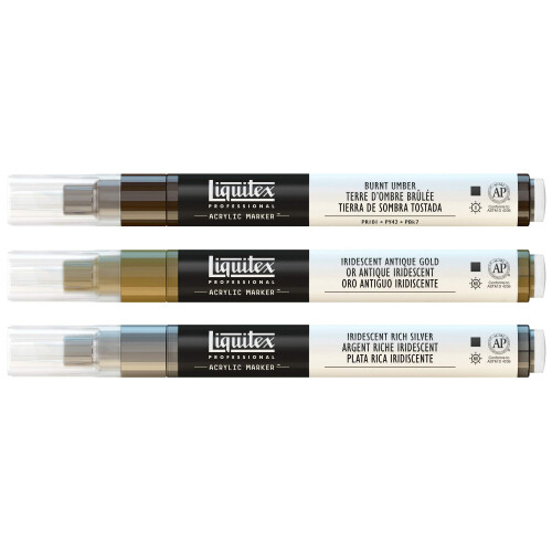 Liquitex Professional Paint Marker S?t 3-delt iriserende 2