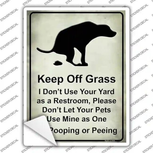 Smart Blonde P-1774s-XL Keep Off Grass Novelty Rectangle Sticker Decal - Extra Large
