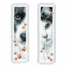 Vervaco Cross Stitch Bookmark Dog and Cat (Set of 2) 2.4"""" x 8"""" PN-0155651