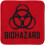 Biohazard - Black on Red Background - Embroidered Iron On or Sew On Patch 1