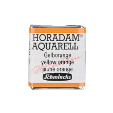 Schmincke - HORADAM AQUARELL - melhores aguarelas artísticas, 222 Amarelo-laranja, 14 210 044, meia pastilha