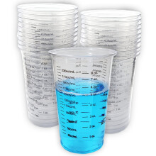 20 Copos Plásticos Transparentes Graduados de 8oz para Mistura de Tinta, Manchas, Epóxi, Resina