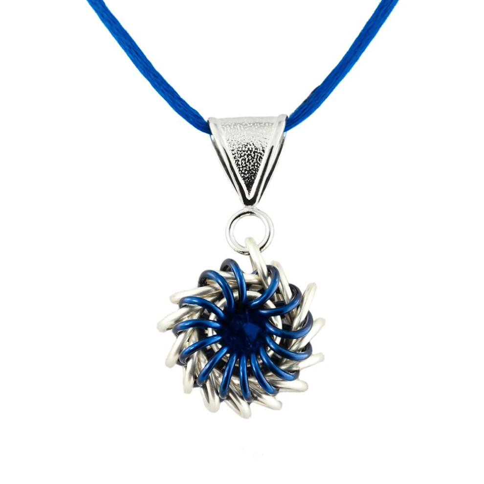 Kit de collier en maille Whirlybird bleu Weave Got Maille avec cristal Swarovski