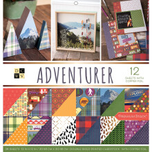 American Crafts PS-005-00575 Card Stock Adventurer, Premium-Kartonstapel, bedruckt, 30,5 x 30,5 cm