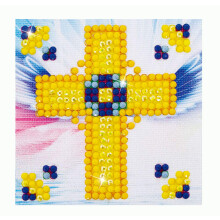 DIAMOND DOTZ Golden Cross Diamond Painting Kits for Adults - Diamond Art Kits a Relaxing Creative Craft Kit with Dotz Gems Ki3x3