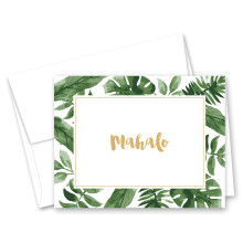 50 cent aquarel palmbladeren Hawaiiaanse Mahalo bedankkaarten