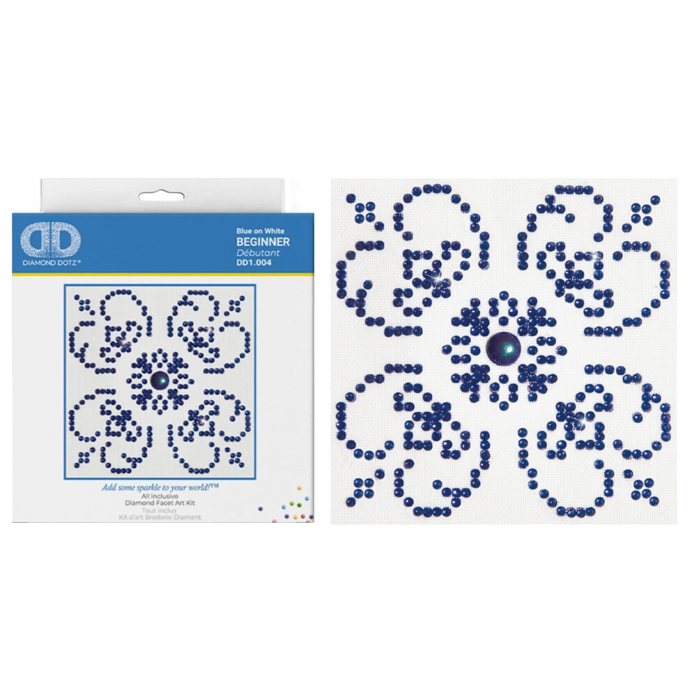 Diamond Dotz Blue On White Wzory Diamond Zestawy Do Malowania Dla Doroslych - Diamentowe Zestawy Sztuki A Relaking Creative Craft Zestaw Z Klejno-image