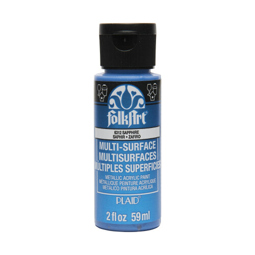 FolkArt Multi-Surface Metallic Verf in diverse kleuren (2 oz) Metallic Saffier