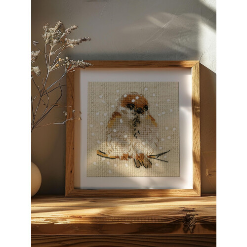 RIOLIS Sparrow Counted Cross Stitch Kit-4""""X4"""" 14 Count 1