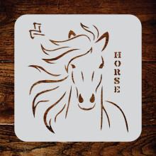 Pochoir t   te de cheval 8,5 x 10 pouces (L) - Pochoirs de symboles chinois    quins de la ferme animale par Craft KREATIVELY