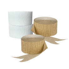 In de VS gemaakte metallic gouden en witte cr   pepapier streamers