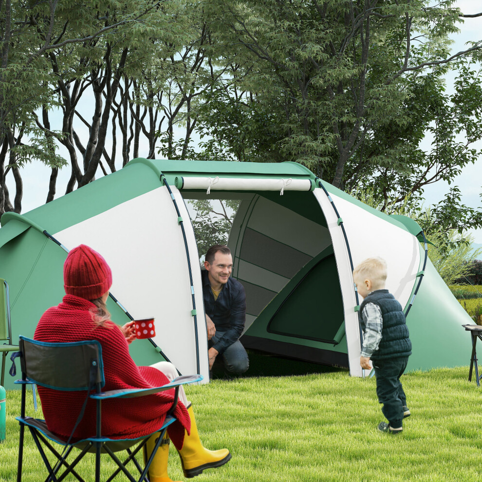 Outsunny 4-6 Persons Camping Tent Dome Family Travel Group Hiking Room Fishing