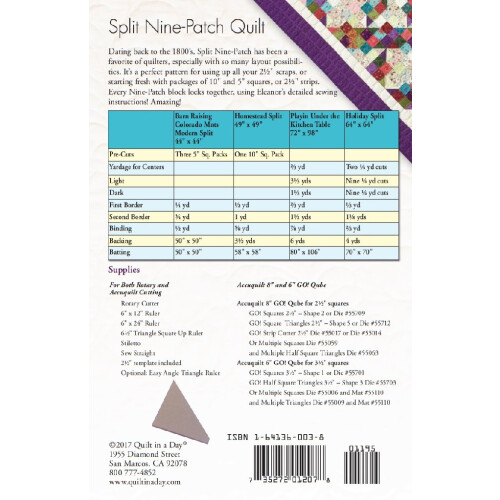 Quilt in a Day Split Nine-Patch Quiltpatroon van Eleanor Burns 1