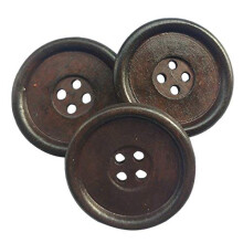 Chenkou Craft 30 ks velk ch okr hlych dreven ch gomb kov 40 mm 1 1/2"""" so 4 dierkami (k vov )