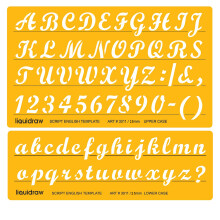 Liquidraw Lettering Stencils for Crafts English Stencil Alphabet Number Drawing Drafting Template (Upper & Lower Case Combo) (15mm / 20mm / 25mm) (25m