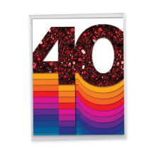 The Best Card Company - 40e grote gelukkige verjaardagskaart (8,5 x 11 inch) - Bruiloftsverjaardag felicitatiekaart voor getrouwde stellen (geen foli