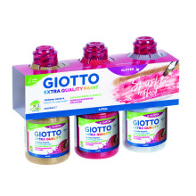 GIOTTO Glitterverf Extra Kwaliteit, Klaar voor Gebruik, 250ml x 3 Glitter Kleuren, Ideaal voor Kinderen