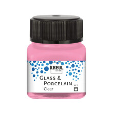 Kreul 16294 - Glass & Porcelain Clear Pink 20 ml Glass Transparent Glass and Porcelain Paint Water-based Quick Drying Crystal Clear
