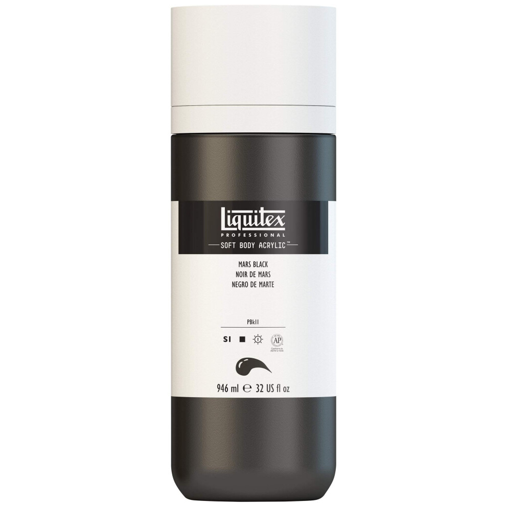 Liquitex Professional Soft Body Acrylfarbe, 946 Ml (32 Oz) Flasche, Mars Black-image