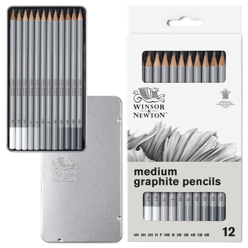 Lápis Artísticos Winsor & Newton Studio Collection, Grafite, Conjunto com 12