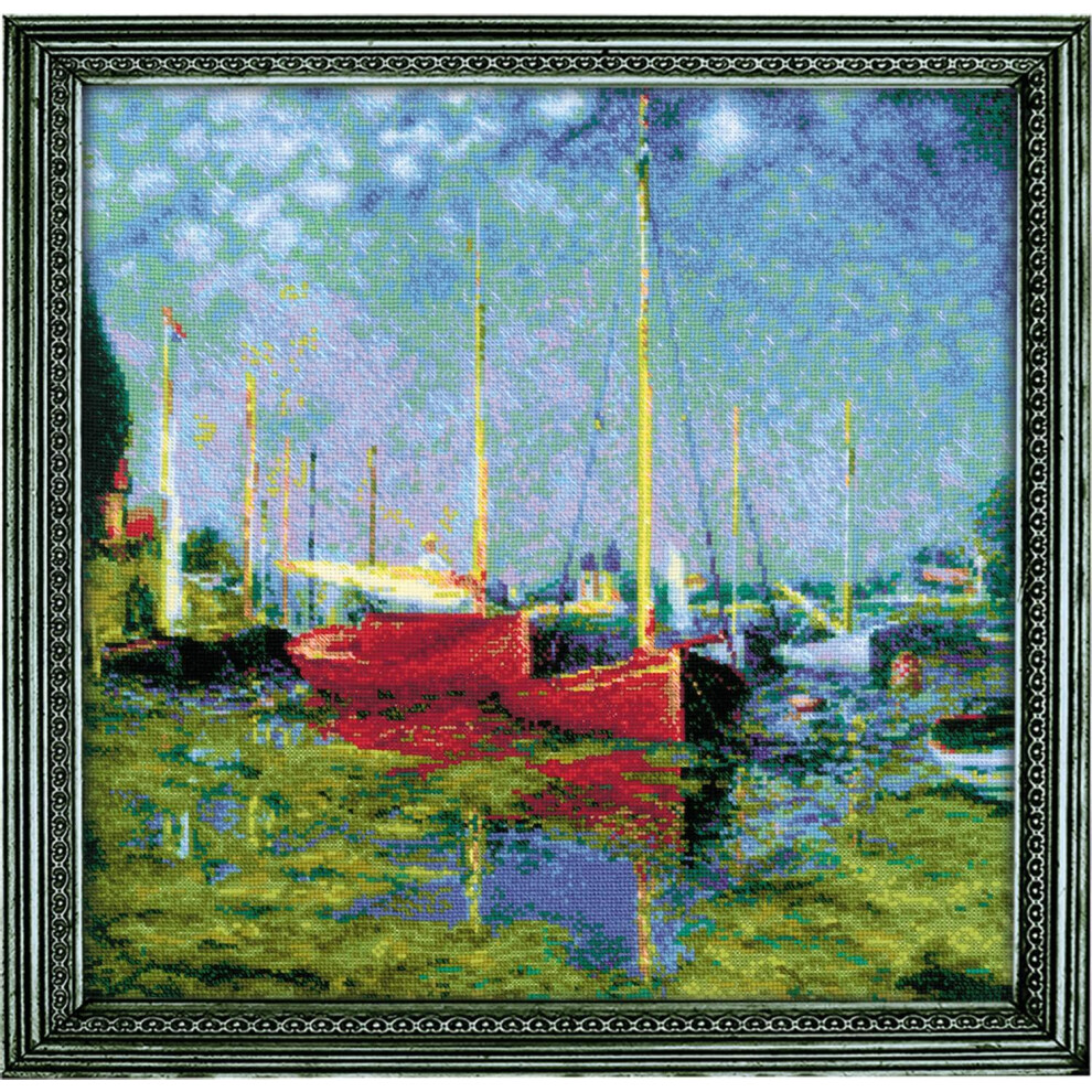 Riolis 1779 Argenteuil Nach C.Monet-Gem Lde Kreuzstich-Set, 38,1 X 38,1 Cm, 14-F Dig, Wei E Aida, 30 Farben-image