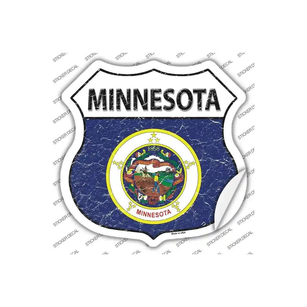 Smart Blonde Hs-131S-Xl Minnesota Flag Novelty Highway Shield Sticker Decal - Extra Large 792636443824