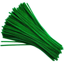 Carykon 100 STUKS Fuzzy Chenille Stengels Pijpreinigers voor Kunst en Ambacht (Groen)