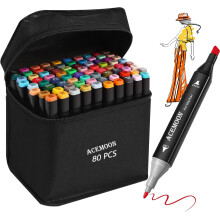 80 kleurpennen kleuren alcohol markers graffiti pennen gekleurde markerpennen met zwarte tas