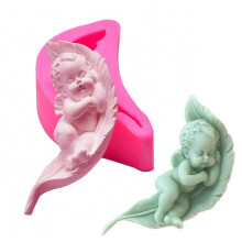 HiParty schattige slapende engel baby op een blad siliconen fondantvorm engel met vleugels babyshower verjaardagsfeestje taartdecoratie chocolade sno