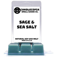 Candlecopia White Sage & Sea Salt st?rkt duftende h?nd h?ldt vegansk voks smelter 12 duftende voks-terninger 6,4 ounces i 2 x 6-pakker