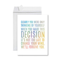 Andaz Press Funny Jumbo Retirement Card With Envelope 8.5 x 11 inch Funny Office Card Clearly You Were Only Thinking Of Yourself 1-Pack Includes E