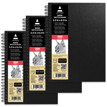 ARTEZA spiraalvormig schetsboek 5,5 x 8,5 tekenblok 3-pack 100 vellen schetsblokken voor tekenen voor volwassenen en tieners