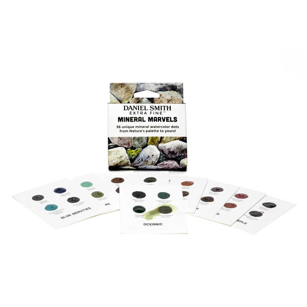 Daniel Smith Extra Fine Watercolor Paint, Mineral Marvels, Contains 36 Unique Mineral Watercolor Dot Samples From Nature's Palette (285900105)-image