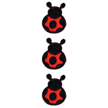 Set 3 stuks Mini Kleine Stickers Red Lady Bug Bee Insect Cartoon Patches Opstrijkbaar Naaien Geborduurde Patches Badge Applique DIY Craft Reparatie K