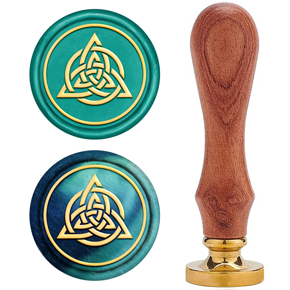 CRASPIRE Celtic Knot Wax Seal Stamp Celtic Knot Sealing Wax Stamps Heart 25mm Removable Brass Head Sealing Stamp with Wooden Handle for Wedding Invita-image-OPC-PGBZXHY-NEW