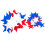 Estrelas de Feltro Rígido 1,5 e 3 polegadas 46pc (Vermelho, Branco e Azul) 1