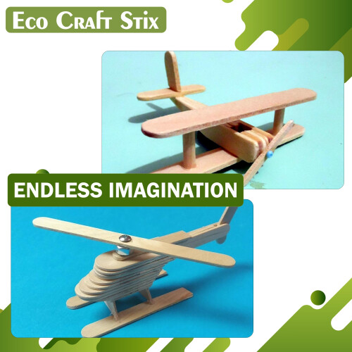 Ξύλινα ξυλάκια παγωτού Eco Craft Stix 4-1/2" - Συσκευασία των 200 τεμαχίων 2