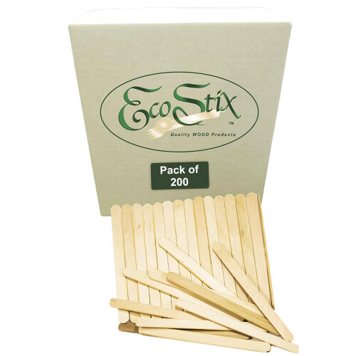 Ξύλινα ξυλάκια παγωτού Eco Craft Stix 4-1/2" - Συσκευασία των 200 τεμαχίων