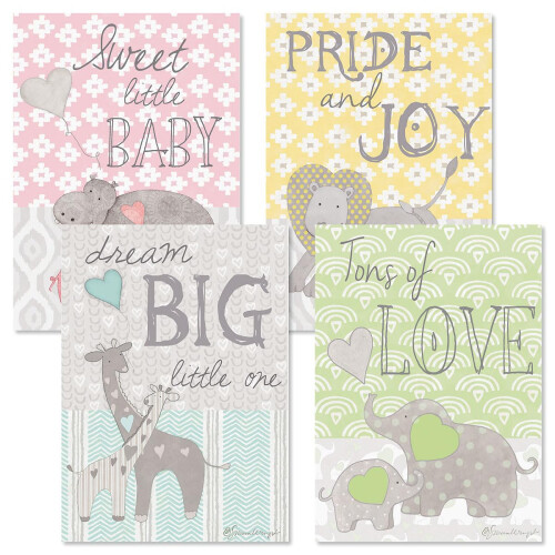 Cartões de Parabéns para Bebés - 8 Pack (4 Designs), Grande 5 x 7 Polegadas com Sentimentos