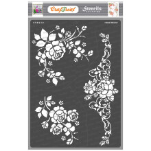 CrafTreat Genanvendelige Rose Stencils til maling p trlrred Papirstof og vg - Buket roser - Strrelse: A4 (8,3 x 11,7 tommer) - DIY kunst- og