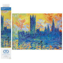 Diamond Dotz Lontoon parlamentti talvella (apr? Monet) Maisematimanttimaalauspakkaukset aikuisille - Diamond Art Kits Rentouttava luova askartelu